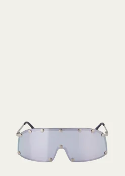 Rick OwensMen's Steel Shield Sunglasses
