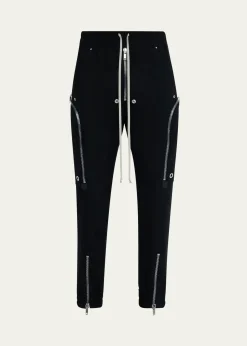 Rick OwensMen's Zipped Wool Drawstring Pants