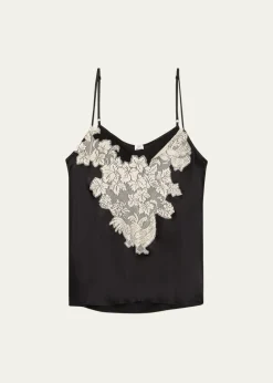 Rosie AssoulinChicken Lace Inset Satin Cami Top