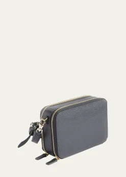 ROYCE New YorkMonogrammed Leather Crossbody Bag, Personalized