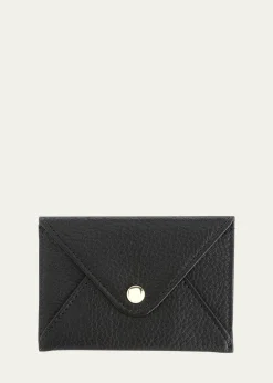 ROYCE New YorkMonogrammed Leather Envelope Style Card Holder, Personalized