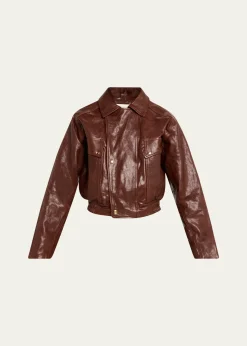 RUADHHaddow Shiny Leather Moto Jacket