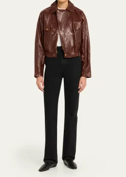 RUADHHaddow Shiny Leather Moto Jacket