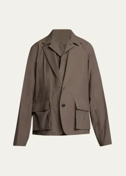 SACAIMen's Cotton Layered Shirt Jacket