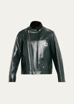 SACAI x CARHARTT WIPMen's Leather Moto Jacket