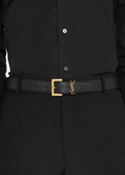 Saint LaurentMen's Monogramme Leather Belt
