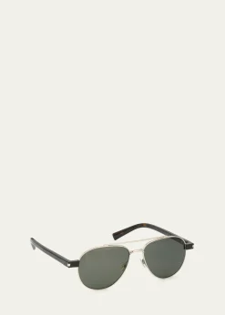 Saint LaurentMen's Sl 843-002 Double-Bridge Aviator Sunglasses