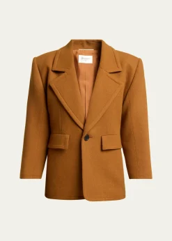 Saint LaurentBrushed Wool Single-Breasted Jacket