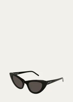 Saint LaurentLily Cat-Eye Acetate Sunglasses, Black