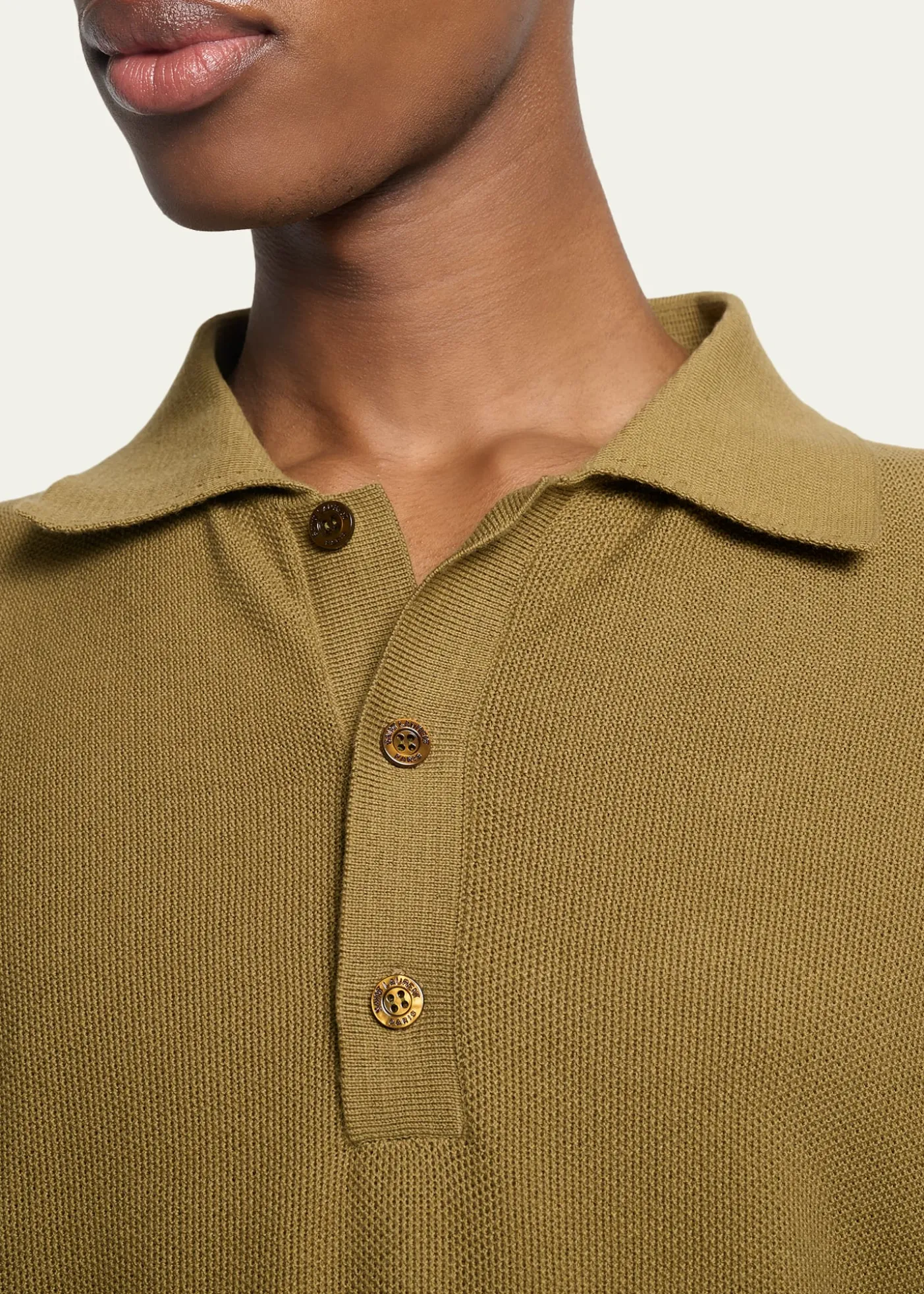 Saint LaurentMen's Cotton Knit Polo Sweater