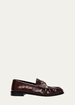 Saint LaurentMen's Eel Leather Cassandre Penny Loafers