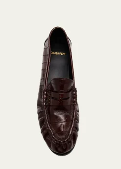 Saint LaurentMen's Eel Leather Cassandre Penny Loafers