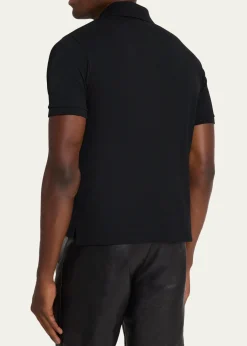Saint LaurentMen's Embroidered Cassandre Cotton Polo Shirt