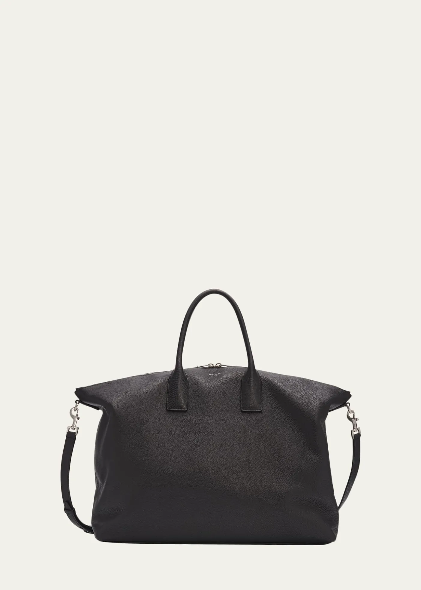 Saint LaurentMen's Grained Leather Bowling Tote Bag