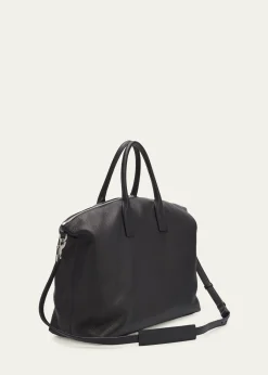 Saint LaurentMen's Grained Leather Bowling Tote Bag