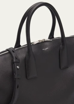 Saint LaurentMen's Grained Leather Bowling Tote Bag
