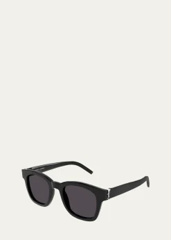 Saint LaurentMen's M124 Nylon and Acetate Rectangle Sunglasses