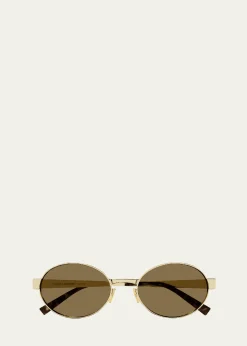 Saint LaurentMen's Round Nylon and Metal Sunglasses