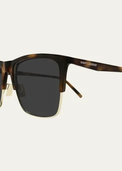 Saint LaurentMen's SL 768M Acetate Rectangle Sunglasses