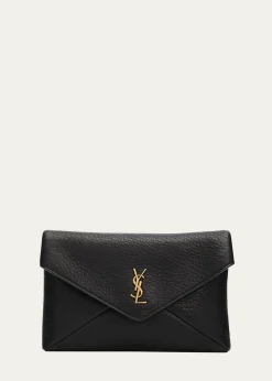 Saint LaurentSmall YSL Grain Leather Pouch Bag