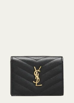 Saint LaurentYSL Monogram Grain de Poudre Flap Card Case