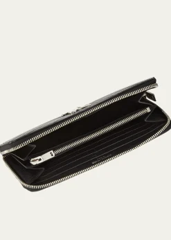 Saint LaurentYSL Monogram Large Zip Wallet in Grained Leather