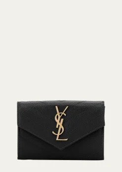 Saint LaurentYSL Monogram Small Flap Wallet in Grained Leather