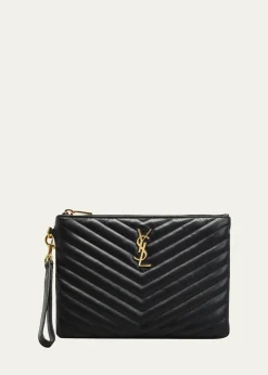 Saint LaurentYSL Monogram Small Pouch in Smooth Leather