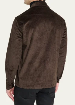 Salvatore PiccoloMen's Cotton Corduroy Dual-Pocket Overshirt