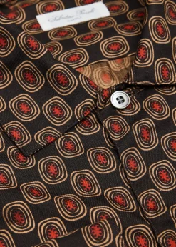 Salvatore PiccoloMen's Silk Geometric Circle-Print Dress Shirt