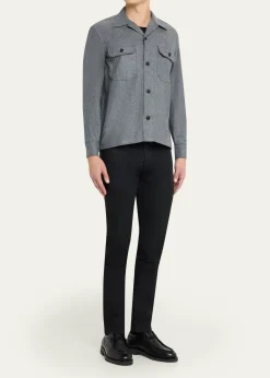 Salvatore PiccoloMen's Wool Double-Pocket Overshirt