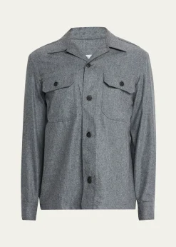Salvatore PiccoloMen's Wool Double-Pocket Overshirt