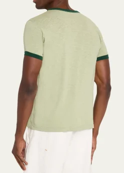 SanderlakMen's Contrast-Rib Logo Crewneck T-Shirt