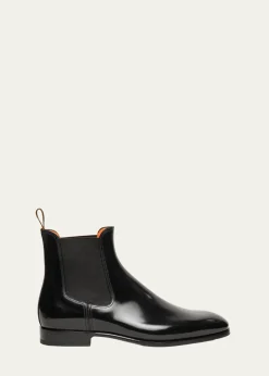 SantoniMen's Archerboot Leather-Sole Burnished Calfskin Chelsea Boots