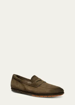SantoniMen's Carlo Burnished Suede Driving Shoes