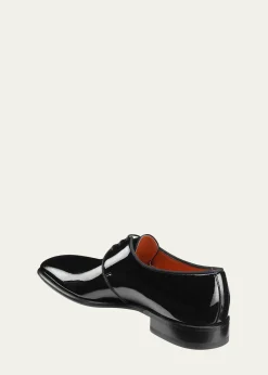 SantoniMen's Isogram Patent Leather Derby Shoes