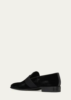 SantoniMen's Isomer Grosgrain Velvet Formal Loafers