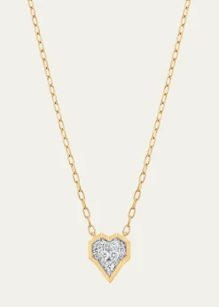 Sara WeinstockHoney Comb 18K Gold & Diamond Heart Necklace