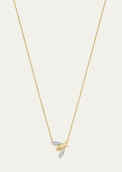 Sara Weinstock18K Two-Tone Gold Queen Bee Diamond Petite Pendant Necklace, 16"L