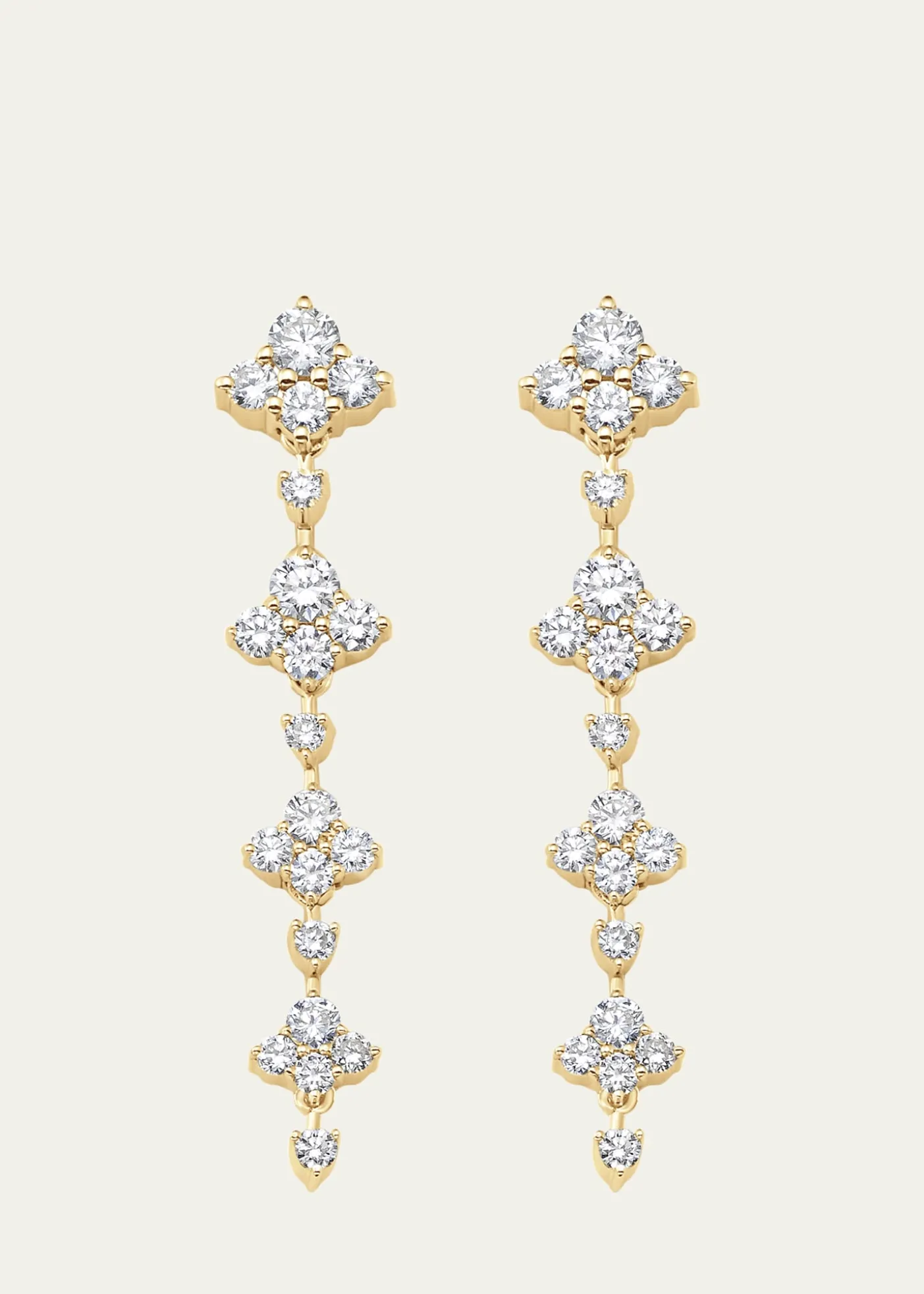 Sara Weinstock18K Yellow Gold Dujour Four Diamond Dangle Earrings