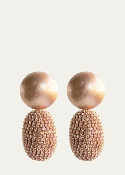 Saule LabelSelena Clip-On Earrings in Peach Sorbet