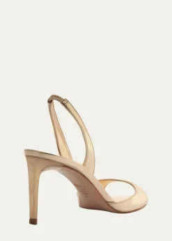 SchutzScarlett Metallic Leather Mid-Heel Slingback Sandals