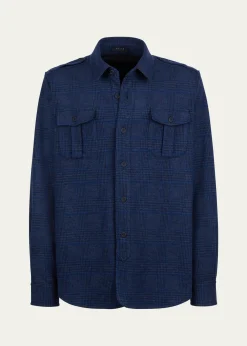 SeaseMen's Check Shirt Jacket