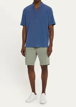 SeaseMen's Fish Tail V-Neck Pocket Polo Shirt