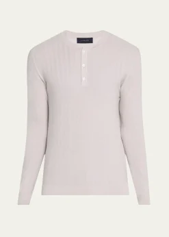 SeaseMen's Herringbone Henley Sweater