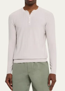 SeaseMen's Herringbone Henley Sweater