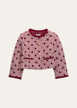 Self-PortraitGirl's Polka-Dot Bouclé Jacket, Size 3-12