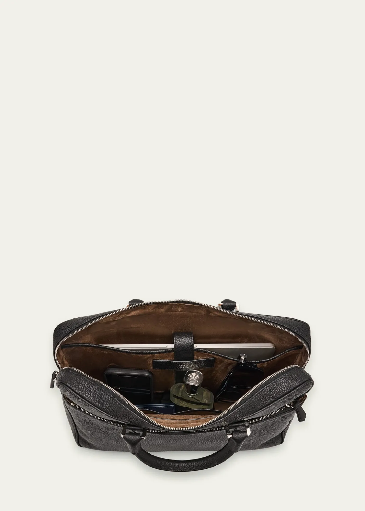 SerapianMen's Cachemire Leather Slim Briefcase