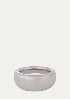 Sidney Garber18K White Gold 10mm French Dome Ring