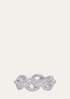 Sidney Garber18K White Gold Oval Link Ring, Size 5.5